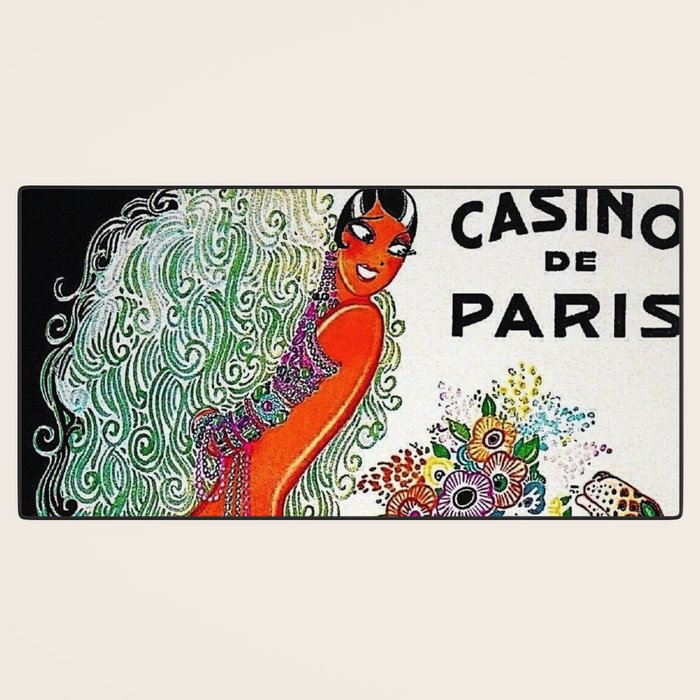 Roaring twenties Ziegfeld Follies Parisian Josephine Baker Casino de Paris performance African American cabaret vintage poster Desk Mat Gallery Image 3