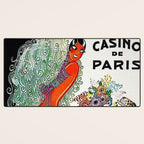 Roaring twenties Ziegfeld Follies Parisian Josephine Baker Casino de Paris performance African American cabaret vintage poster Desk Mat Gallery Image 3