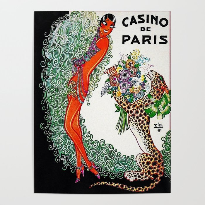 Roaring twenties Ziegfeld Follies Parisian Josephine Baker Casino de Paris performance African American cabaret vintage poster Poster Gallery Image 4