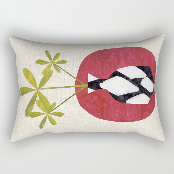 Red Moon Diamond Vase Rectangular Pillow Gallery Image 1