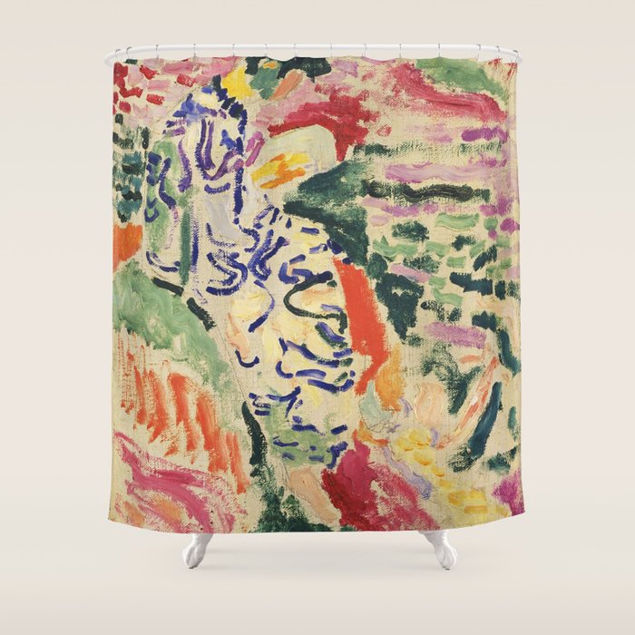 La Japonaise Woman beside the Water by Henri Matisse Shower Curtain Gallery Image 1