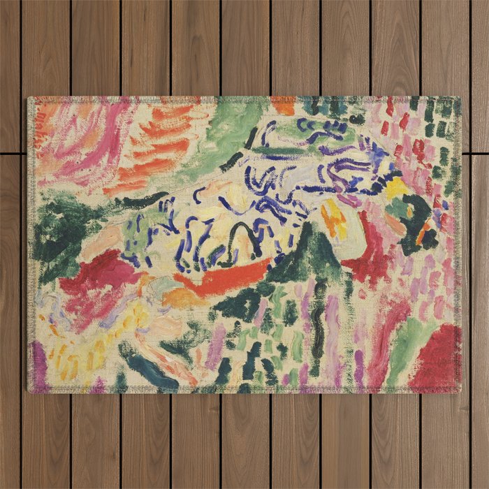 La Japonaise Woman beside the Water by Henri Matisse Outdoor Rug Gallery Image 1
