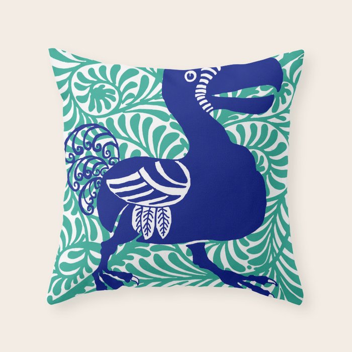 William De Morgan "Dodo bird" 1. Throw Pillow Gallery Image 6