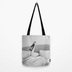 Champagne In Bed - Black And White Photography - Girl With Alcohol Bottle In Hand Photograph - Photo Tote Bag Gallery Image 2