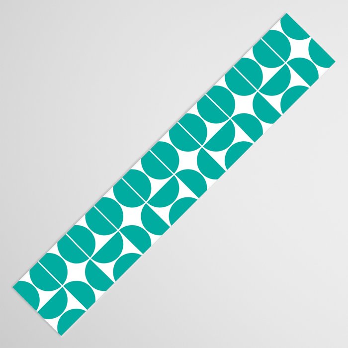 Mid Century Modern Turquoise Square Table Runner Gallery Image 3