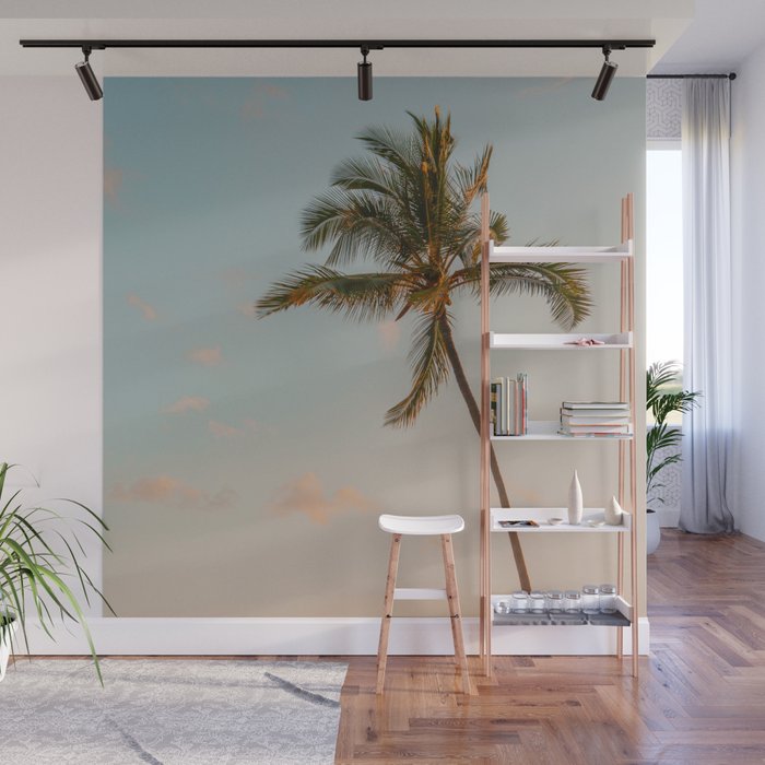 Palm Tree Sunset - Hawaii Tropical Nature Photography Wall Mural Gallery Image 1