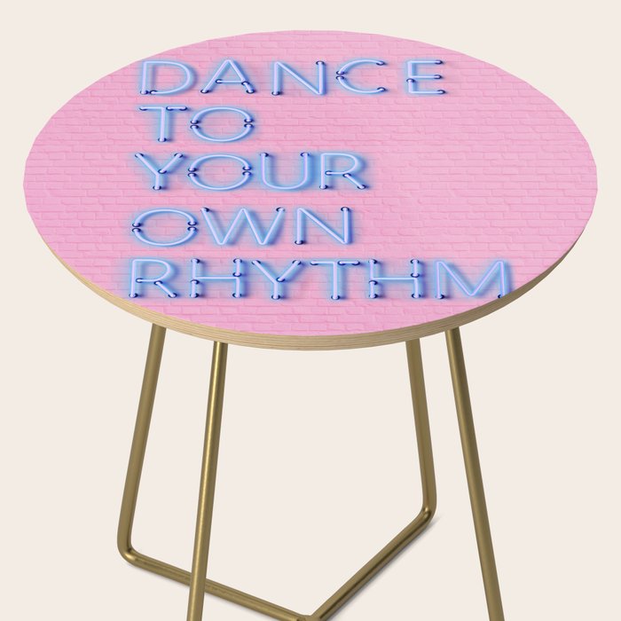 DANCE TO YOUR OWN RHYTHM - blue neon Side Table Gallery Image 2