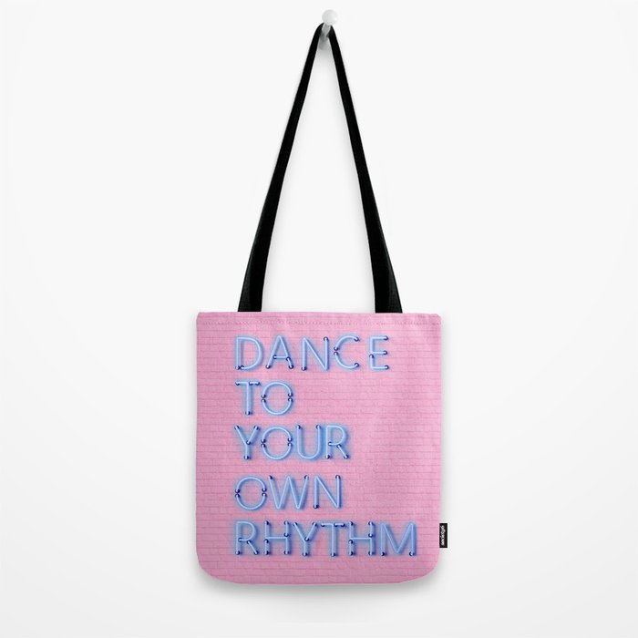 DANCE TO YOUR OWN RHYTHM - blue neon Tote Bag Gallery Image 2