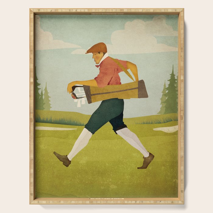 Golfer Vintage Golf Serving Tray Gallery Image 1