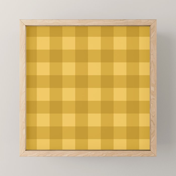 Gingham Plaid Pattern - Earthy Ochre Mini Art Print Gallery Image 1