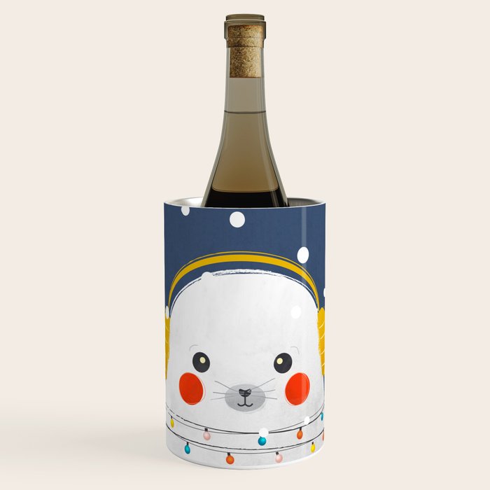 Christmas Baby Seal with fairy lights Wine Chiller Gallery Image 1