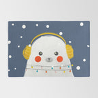Christmas Baby Seal with fairy lights Rug Gallery Image 2