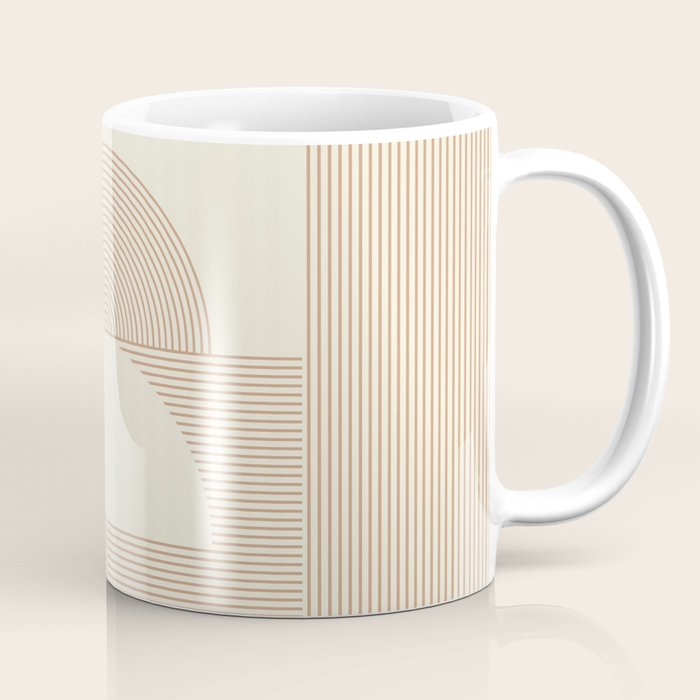 Geometric lines in Shades of Coffee and Latte 4 (Sunrise and Sunset) Coffee Mug Gallery Image 1