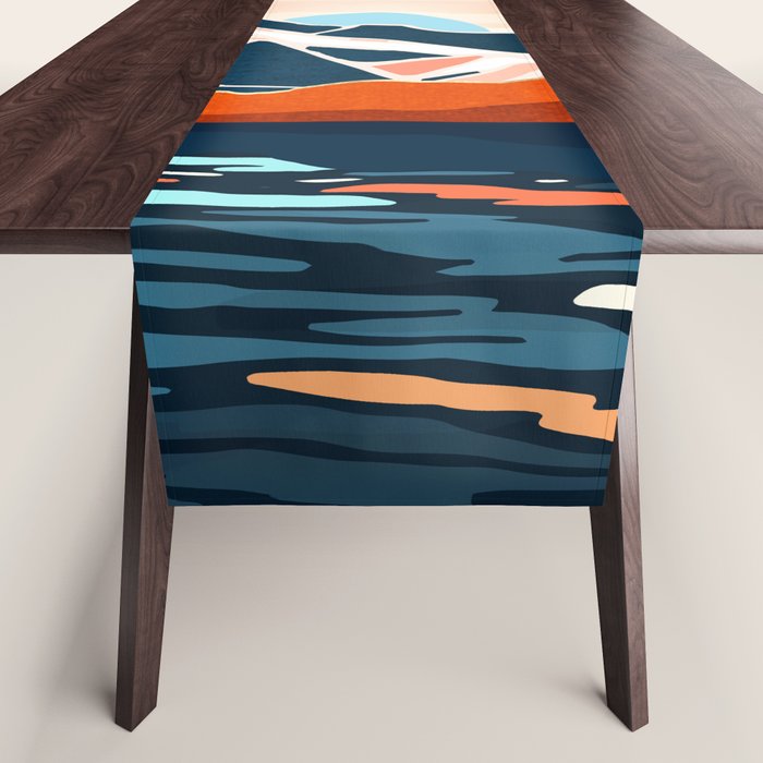 Retro Ocean Sunset Table Runner Gallery Image 1