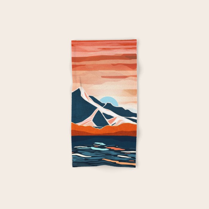 Retro Ocean Sunset Bath Towel Gallery Image 1