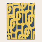 Mustard Yellow and Navy Blue Mid-Century Modern Loop Pattern Notebook Gallery Image 4