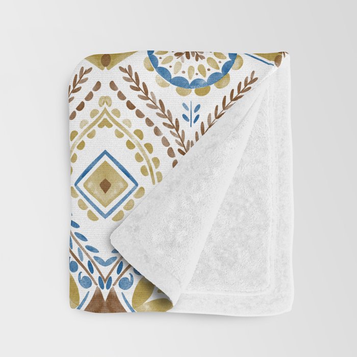 Artisan Tile Essence Flowery Throw Blanket Gallery Image 3