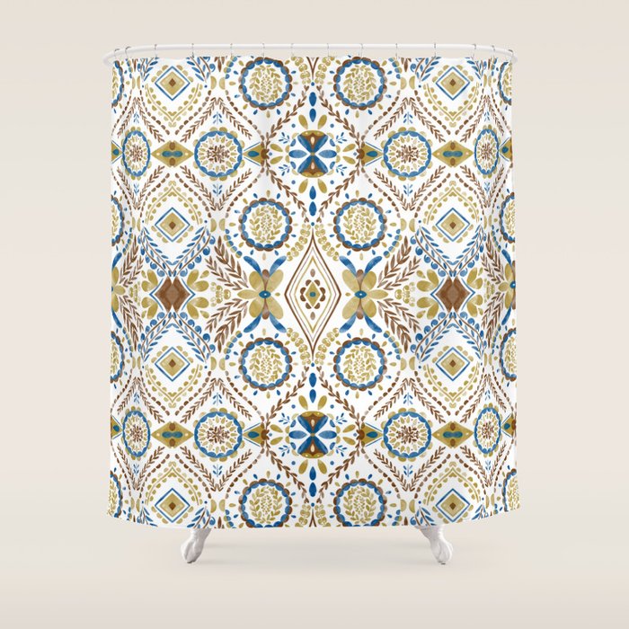 Artisan Tile Essence Flowery Shower Curtain Gallery Image 1