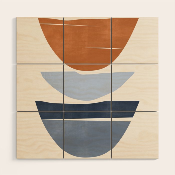 Modern Abstract Minimal Shapes 219 Wood Wall Art Gallery Image 1