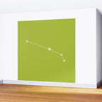 Aries Zodiac Star Constellation Line Art Chartreuse Green Wall Mural Gallery Image 2
