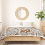 Four-leaf Flower Pattern / Grey & Brown Duvet Cover Gallery Image 3