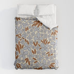 Four-leaf Flower Pattern / Grey & Brown Duvet Cover Gallery Image 6