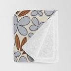 Four-leaf Flower Pattern / Grey & Brown Throw Blanket Gallery Image 3