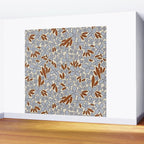 Four-leaf Flower Pattern / Grey & Brown Wall Mural Gallery Image 2