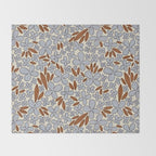 Four-leaf Flower Pattern / Grey & Brown Throw Blanket Gallery Image 2