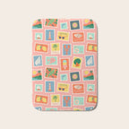 Vintage summer post card stamp pattern Bath Mat Gallery Image 1