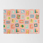 Vintage summer post card stamp pattern Rug Gallery Image 2