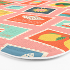 Vintage summer post card stamp pattern Bath Mat Gallery Image 3