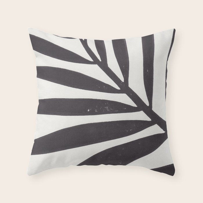Linocut Branch #2 Throw Pillow Gallery Image 6