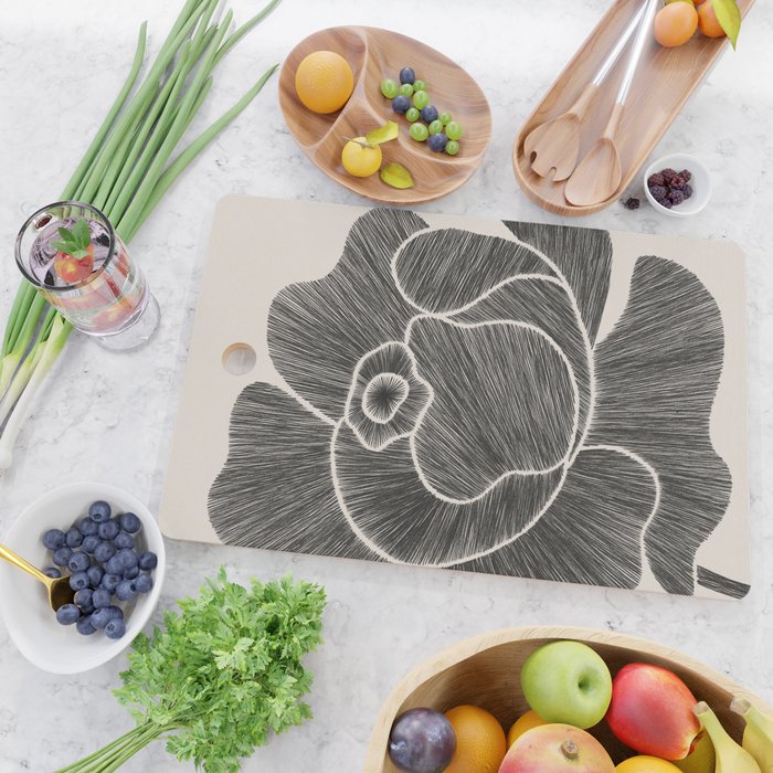 Black Peony II Cutting Board Gallery Image 2