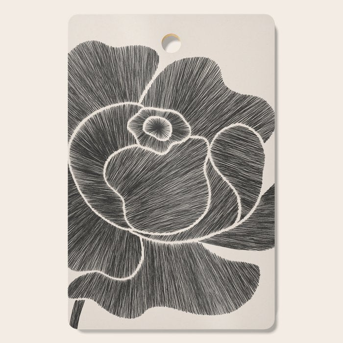 Black Peony II Cutting Board Gallery Image 1