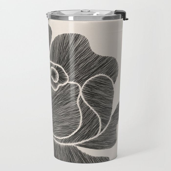 Black Peony II Travel Mug Gallery Image 2