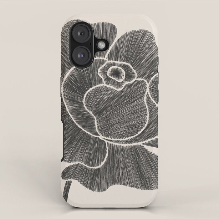 Black Peony II iPhone Case Gallery Image 1