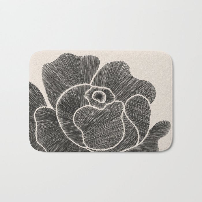 Black Peony II Bath Mat Gallery Image 1