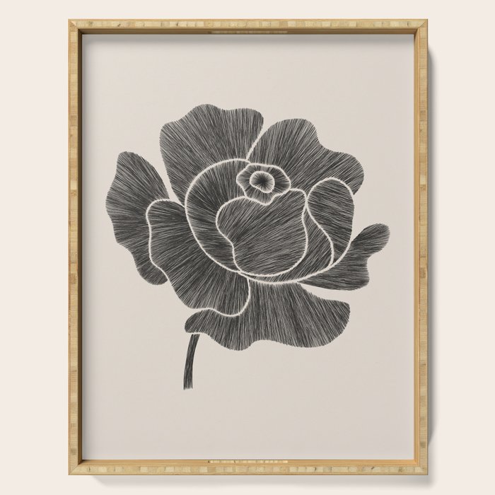 Black Peony II Serving Tray Gallery Image 1