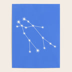 Gemini Zodiac Star Constellation Line Art Bright Blue Poster Gallery Image 4