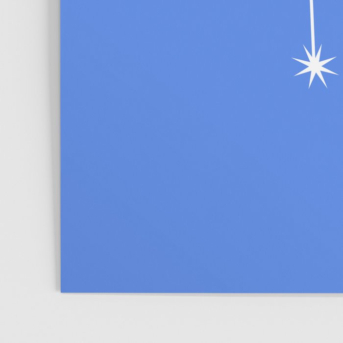 Gemini Zodiac Star Constellation Line Art Bright Blue Poster Gallery Image 3