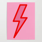 Pink and Red Y2k Lightning Bolt Wallpaper - Preppy Aesthetic Poster Gallery Image 4