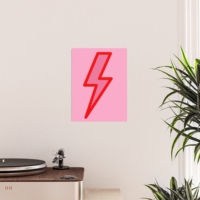 Pink and Red Y2k Lightning Bolt Wallpaper - Preppy Aesthetic Poster Gallery Image 2