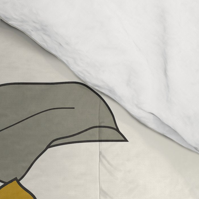 Colorful Thoughts Minimal Line Art Woman with Flowers IV  Comforter Gallery Image 4