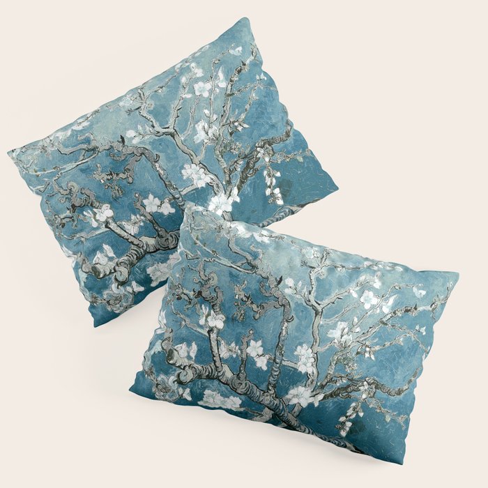 Vincent Van Gogh Almond Blossoms Teal Pillow Sham Gallery Image 1