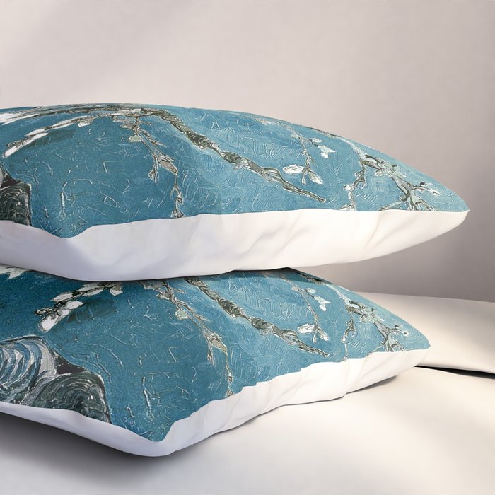 Vincent Van Gogh Almond Blossoms Teal Pillow Sham Gallery Image 3