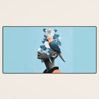 Girl with parrot Desk Mat Gallery Image 3