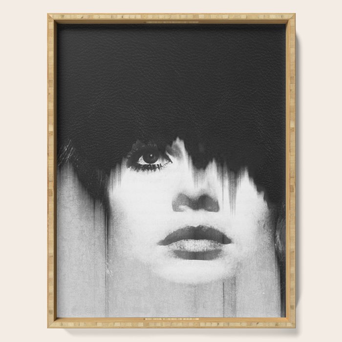 WOMEN (PORTRAIT) BLACK AND WHITE Serving Tray Gallery Image 1