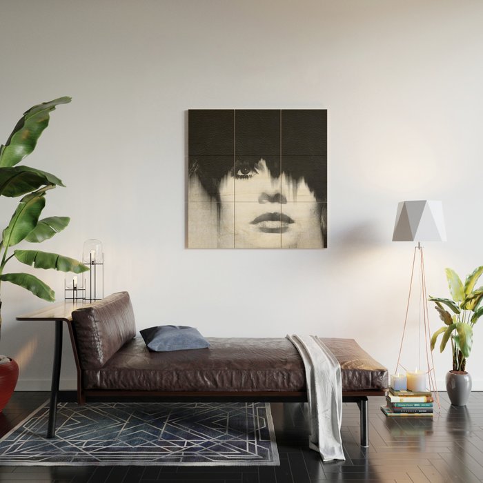 WOMEN (PORTRAIT) BLACK AND WHITE Wood Wall Art Gallery Image 2