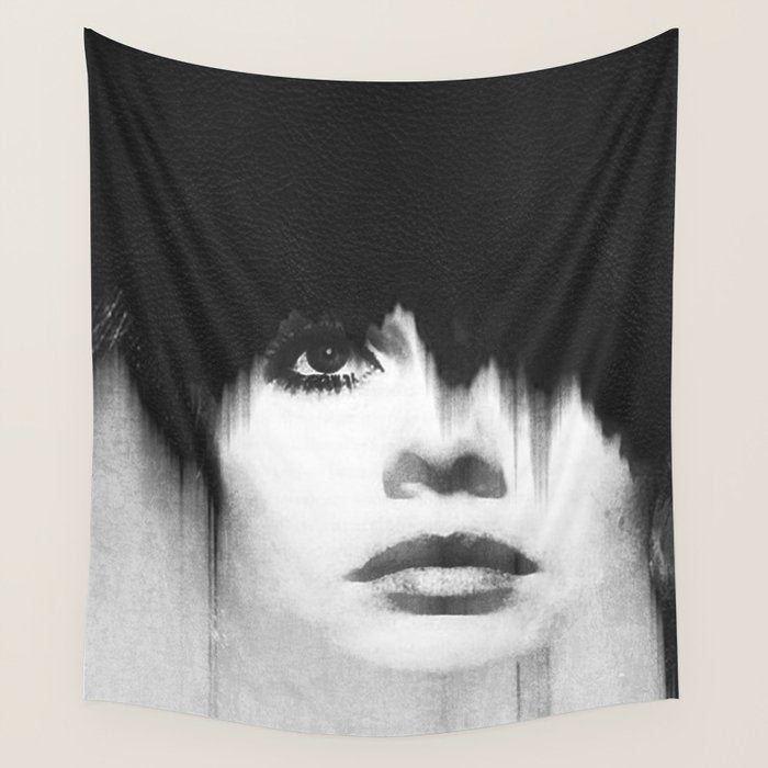 WOMEN (PORTRAIT) BLACK AND WHITE Wall Tapestry Gallery Image 4